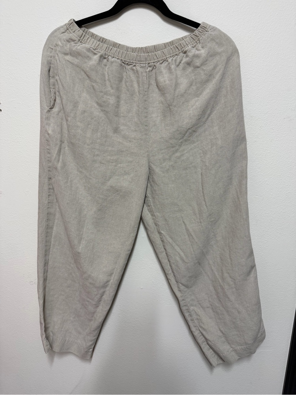 J. Jill Men's Elastic Waist Linen-Blend Pants in Light Taupe